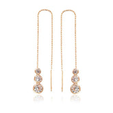 Boucles d'oreilles chaîne en argent et pierre blanche